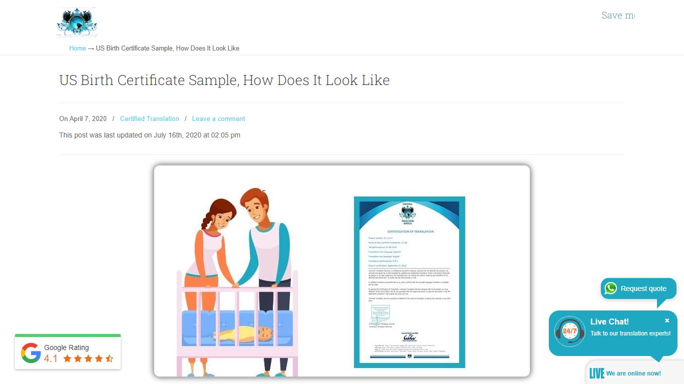 US Birth Certificate Sample, How Does It Look Like | UTS